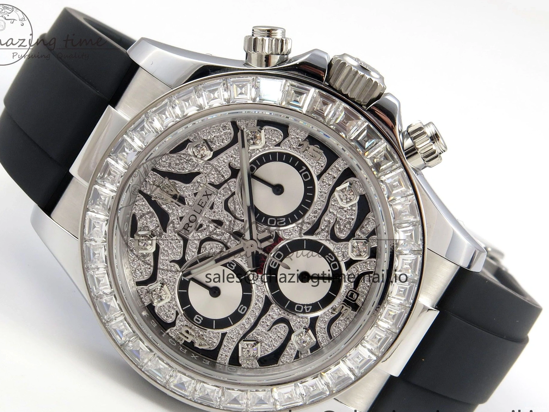 0207 Elegant Daytona 116589TBR ‘Eye Of The Tiger’ SS 3CF 1:1 Best Edition Tiger Diamonds Dial on Oysterflex Strap SH4130 V2 (Mod Version) 49